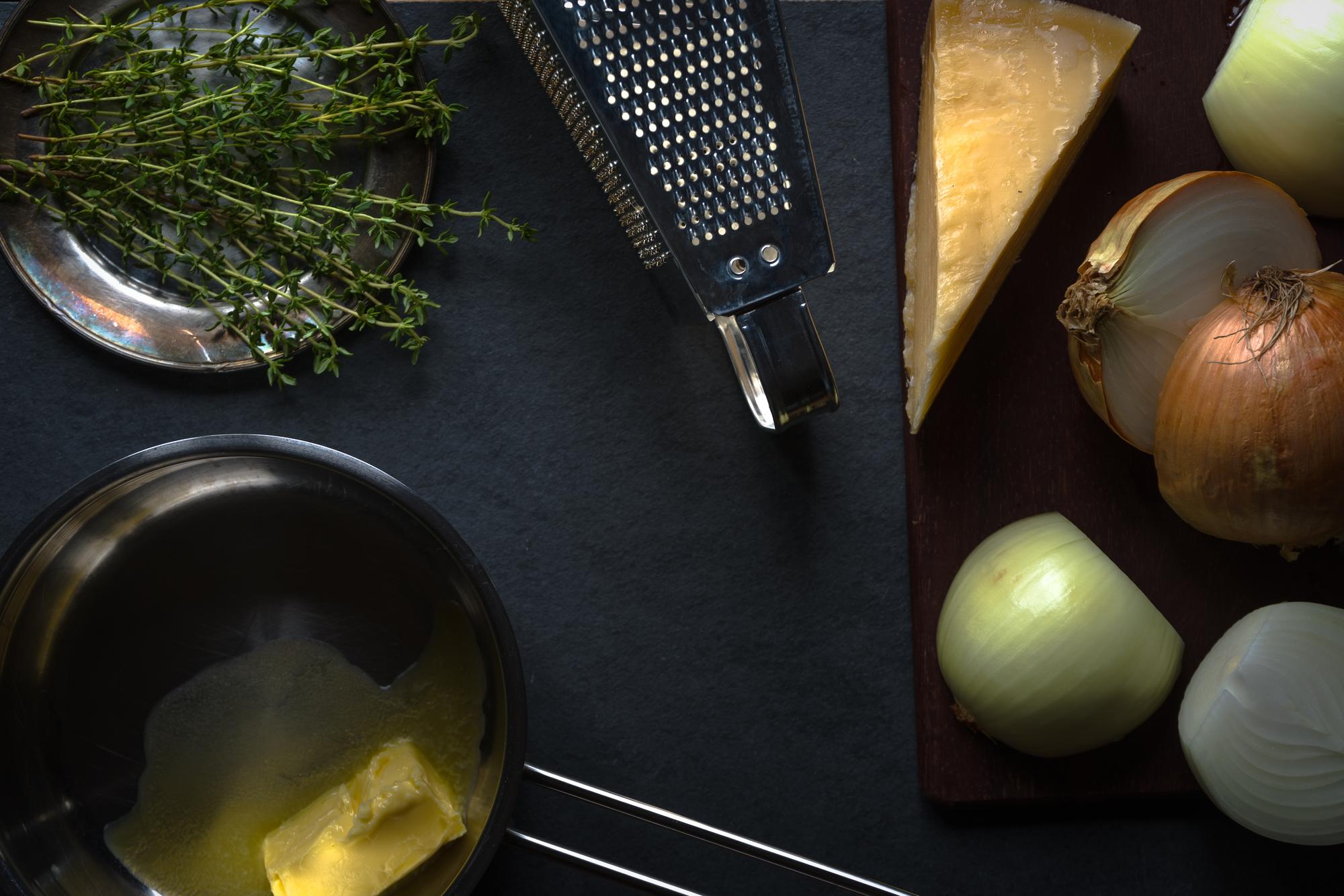 Modern kitchen workspace with culinary tools and tech