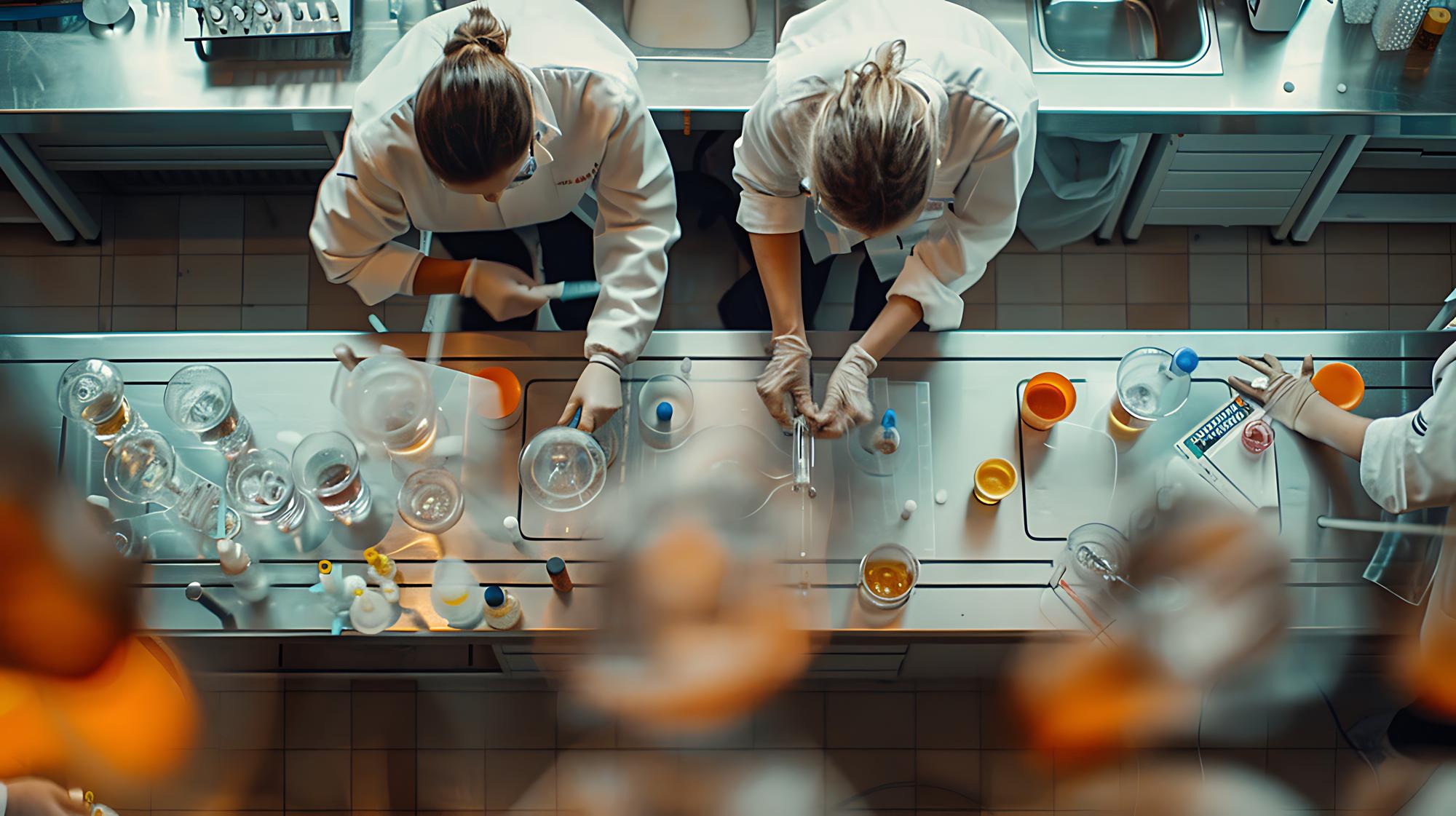 Consultation in a modern culinary lab