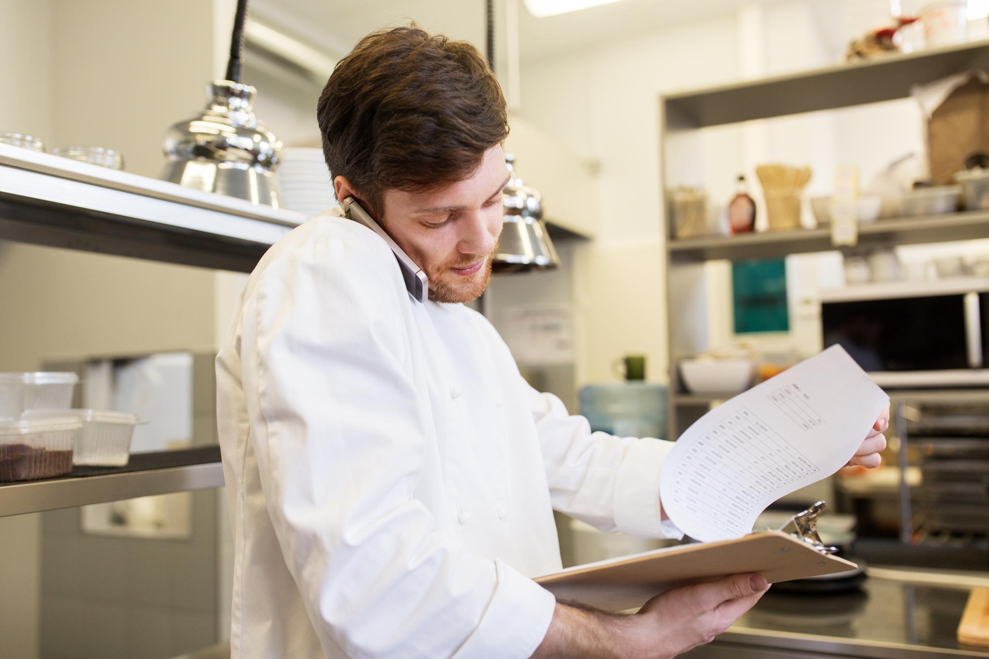 Food safety specialist reviewing documents